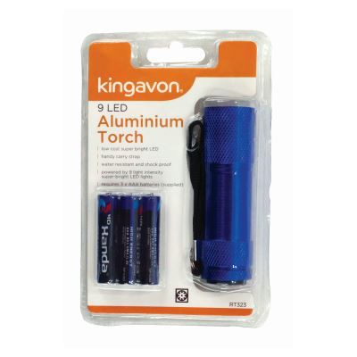 nicola spring Blue 9 LED Aluminium Torch