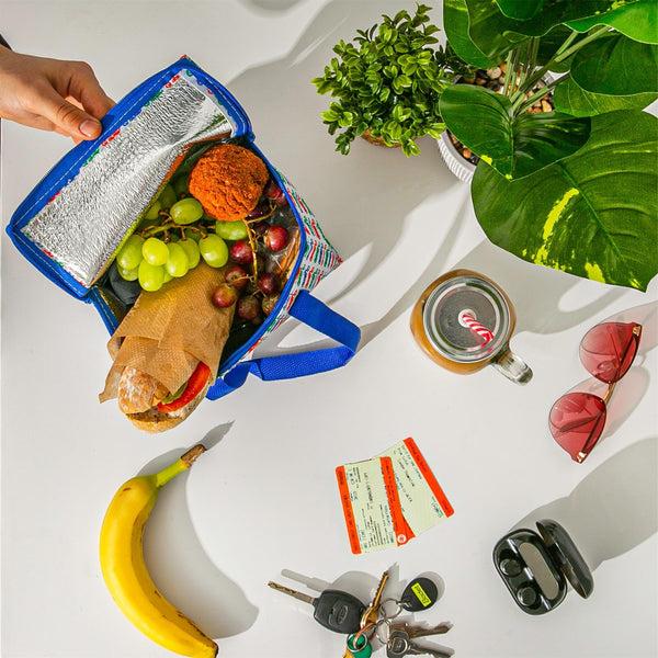 Nicola Spring Blue Motorhead Insulated Lunch Bag