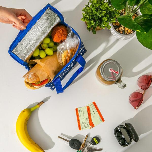 Nicola Spring Blue Polka Insulated Lunch Bag