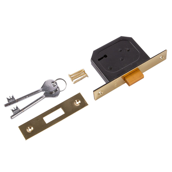 nicola spring Brass 64mm 3-Lever Deadlock