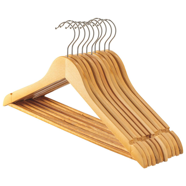 nicola spring Brown Wooden Coat Hangers - Pack of 10