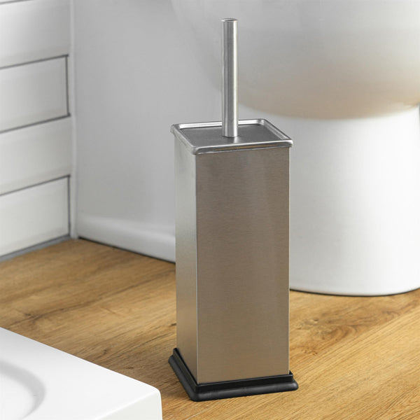 Nicola Spring Brushed Steel Square Toilet Brush
