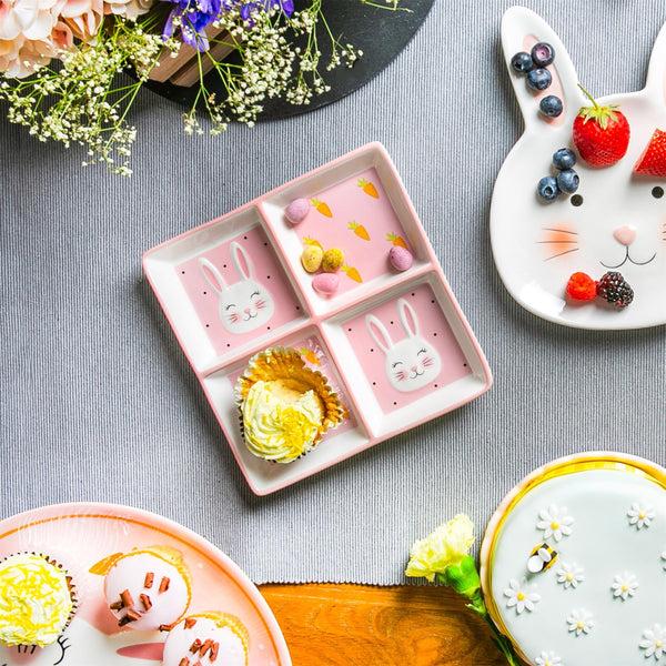 Nicola Spring Bunny Snack Plate - Four Segments