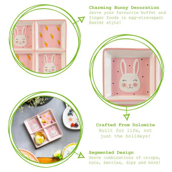 Nicola Spring Bunny Snack Plate - Four Segments