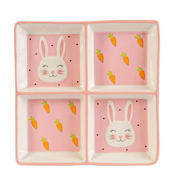 nicola spring Bunny Snack Plate - Four Segments