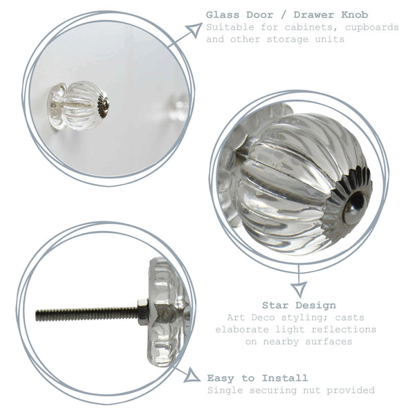 Nicola Spring Button Glass Door Knob