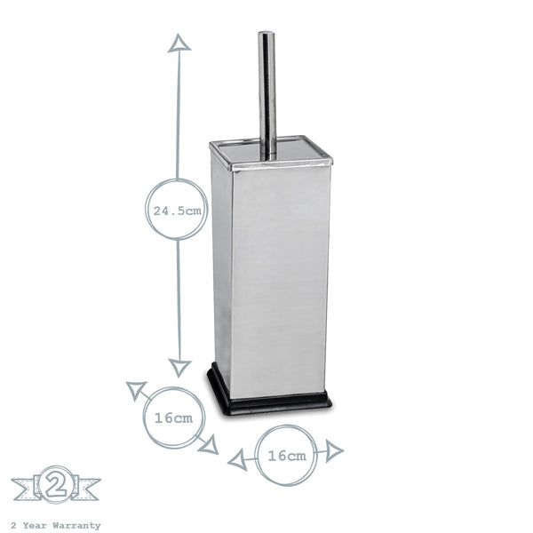 Nicola Spring Chrome Square Toilet Brush