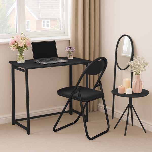 Nicola Spring Deluxe Folding Wooden Desk & Chair Set