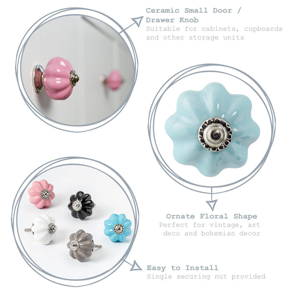 Nicola Spring Floral Ceramic Cabinet Knob