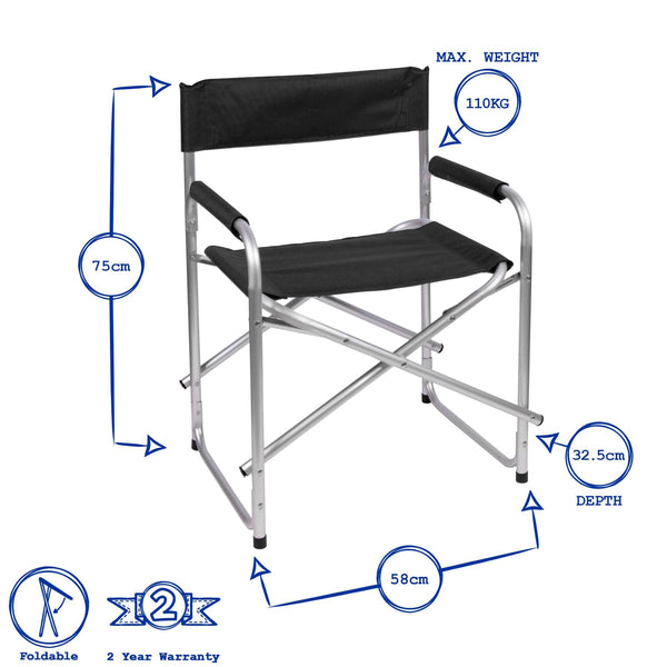 Nicola Spring Folding Aluminium Directors Chair