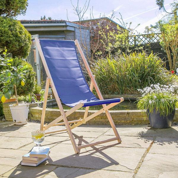 Nicola Spring Folding Wooden Deck Chair