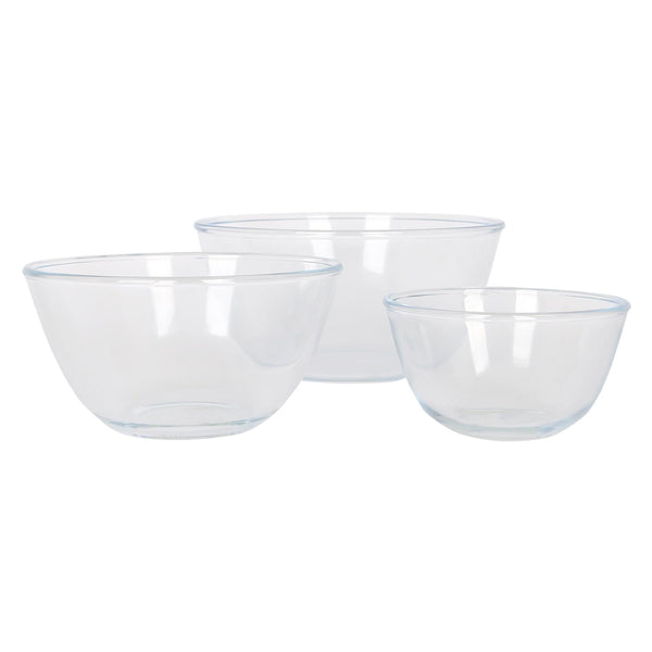 nicola spring Glass Mixing Bowl Set - 3 Sizes