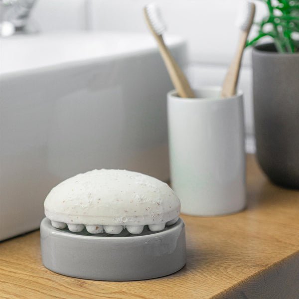 Nicola Spring Grey Ceramic Soap Dish
