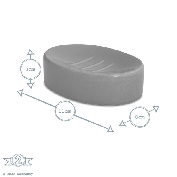Nicola Spring Grey Ceramic Soap Dish