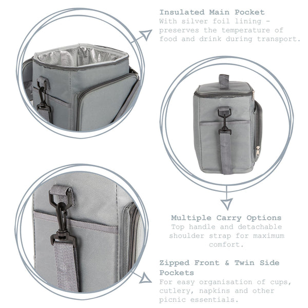 Nicola Spring Grey Large Insulated Cool Bag