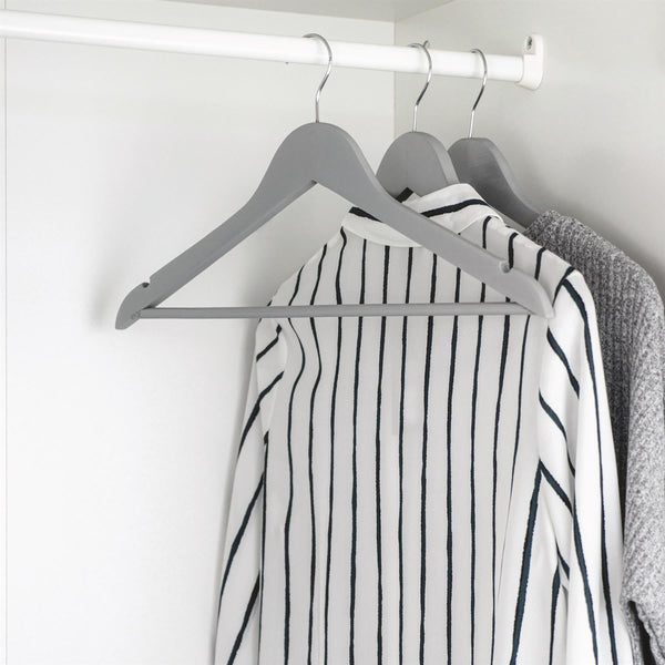 Nicola Spring Grey Wooden Coat Hangers - Pack Of 10