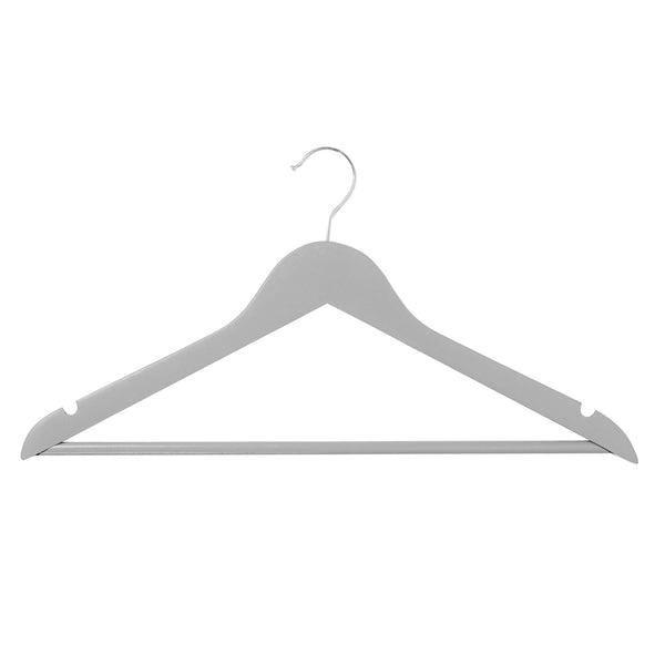 Nicola Spring Grey Wooden Coat Hangers - Pack Of 10