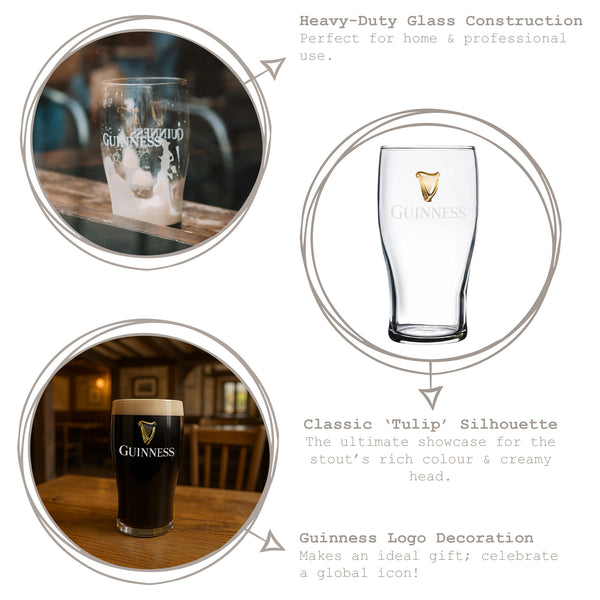 Nicola Spring Guinness Pint Glass - 568ml (20oz)