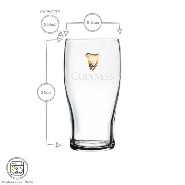 Nicola Spring Guinness Pint Glass - 568ml (20oz)
