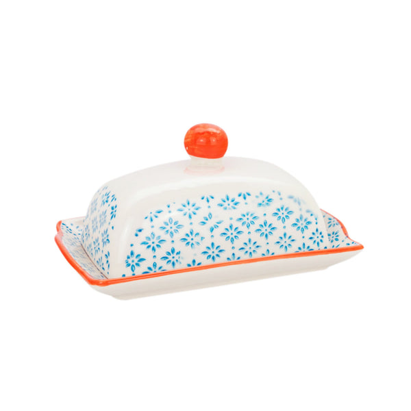 nicola spring Hand Printed Stoneware Butter Dish