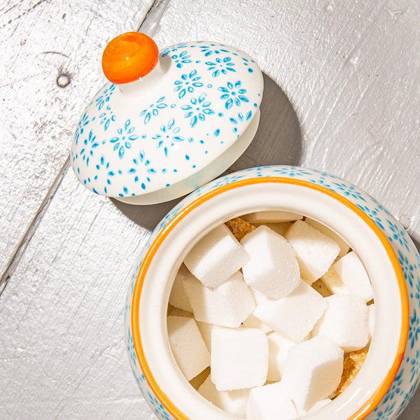 Nicola Spring Hand Printed Stoneware Sugar Bowl