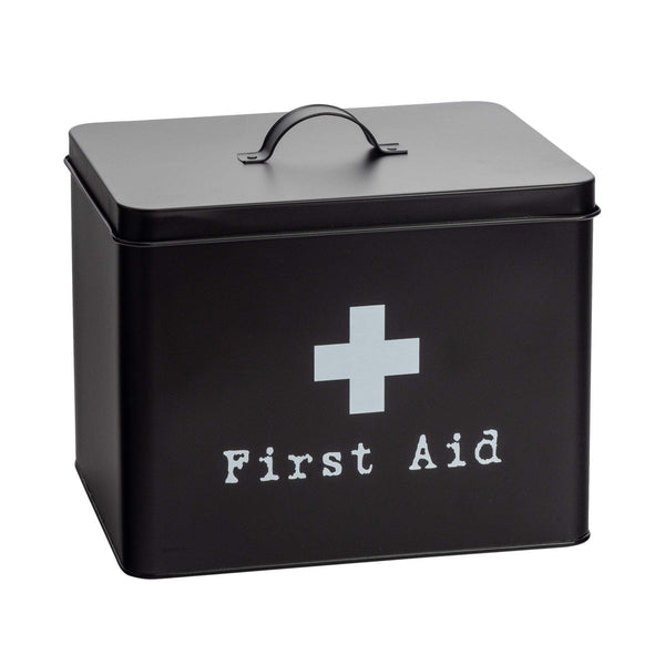 nicola spring Large Black Vintage First Aid Tin