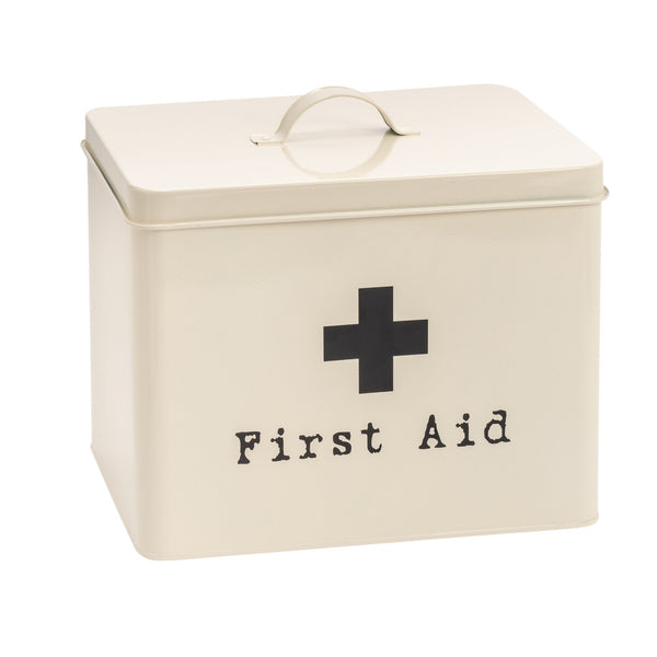 nicola spring Large Cream Vintage First Aid Tin