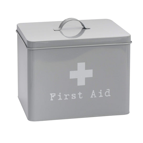 nicola spring Large Grey Vintage First Aid Tin