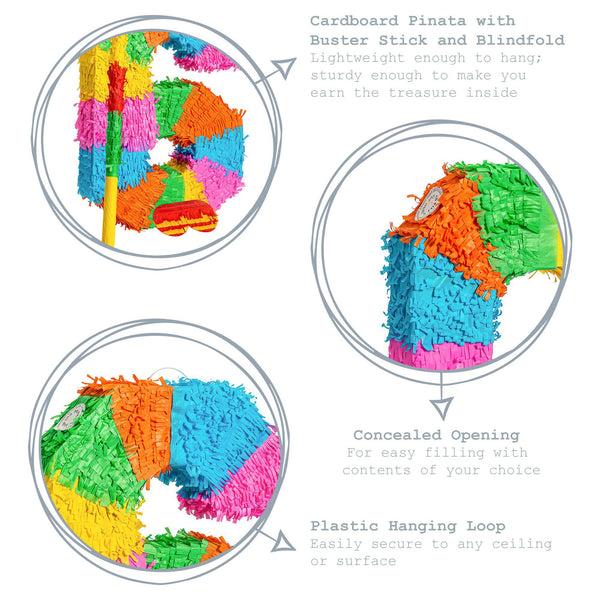 Nicola Spring Large Number 6 Pinata Party Set