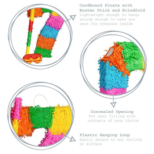 Nicola Spring Large Number 7 Pinata Party Set