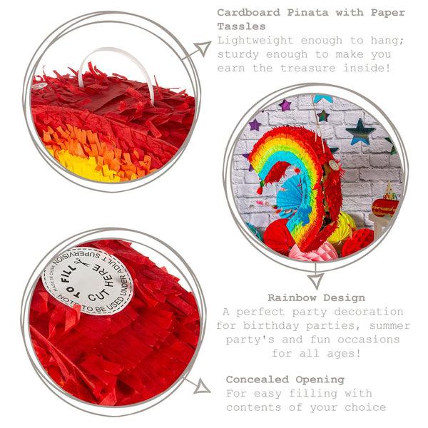Nicola Spring Large Rainbow Pinata Party Set