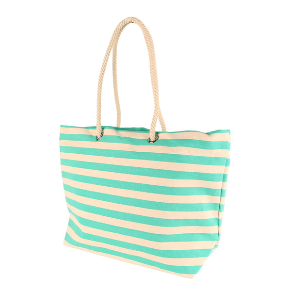 nicola spring Large Striped Canvas Tote Beach Bag