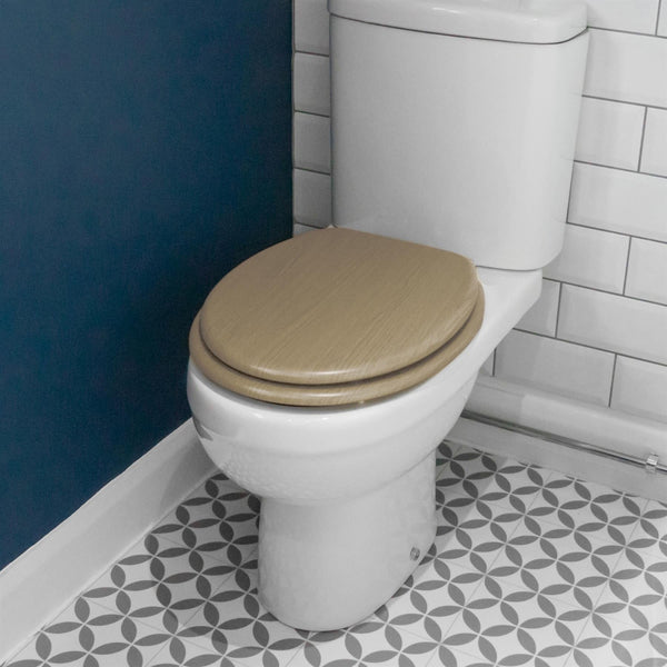 Nicola Spring Light Oak Soft Close Toilet Seat