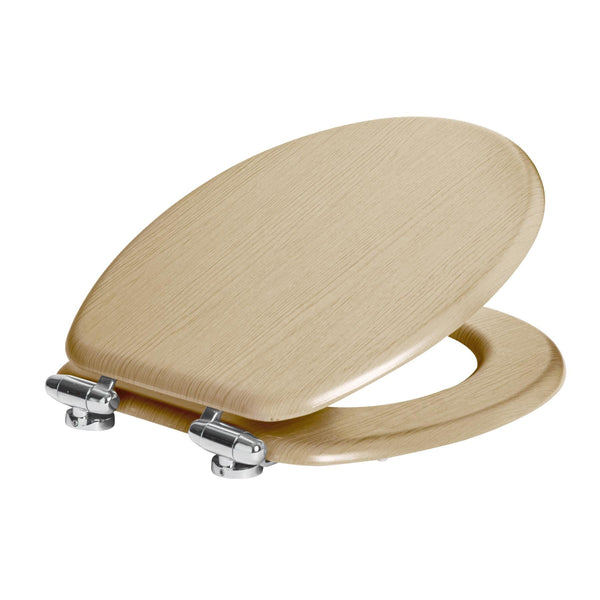 nicola spring Light Oak Soft Close Toilet Seat