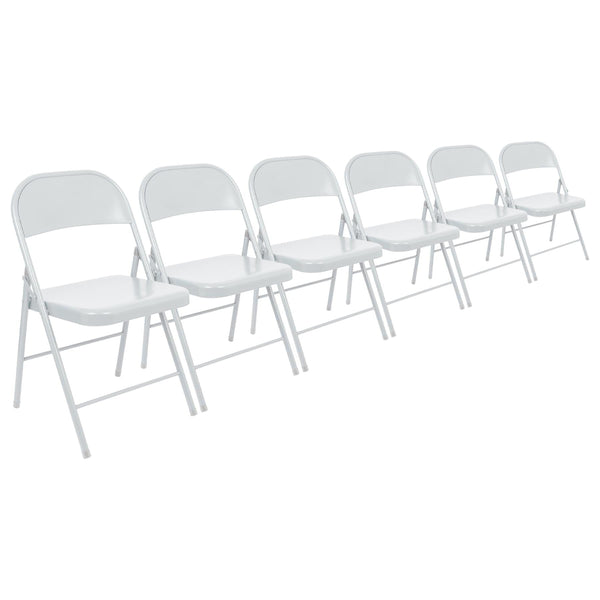 Nicola Spring Metal Folding Chairs - Pack Of Six