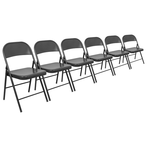 nicola spring Metal Folding Chairs - Pack of Six