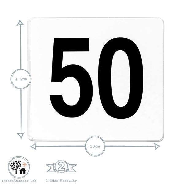 Nicola Spring Plastic Table Numbers - 1 To 50
