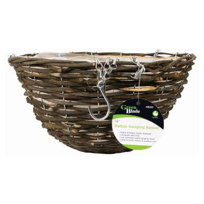 nicola spring Rattan Hanging Basket - 35.5cm
