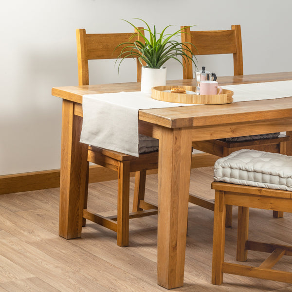 Nicola Spring Ribbed Cotton Table Runner