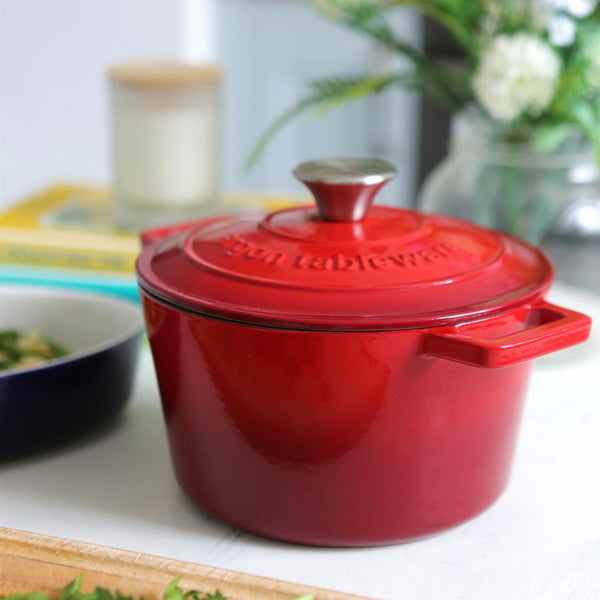 Nicola Spring Round Cast Iron Casserole Dish - 2.8L