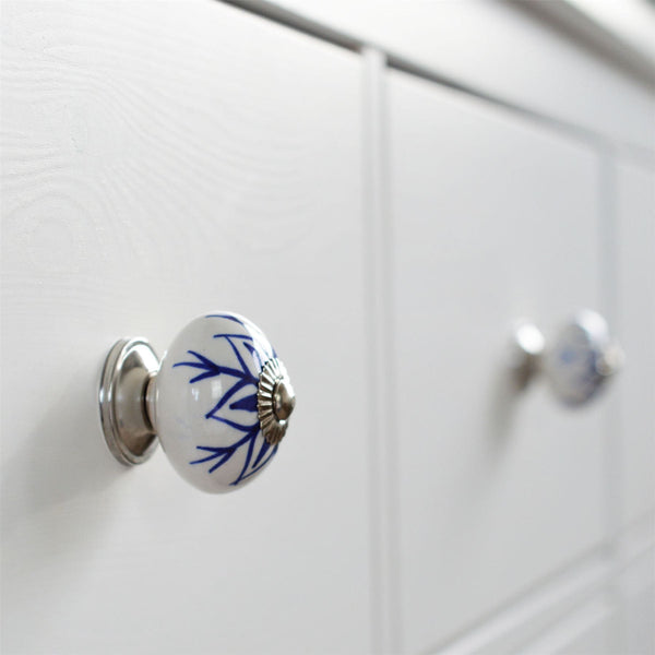 Nicola Spring Round Geometric Ceramic Cabinet Knob