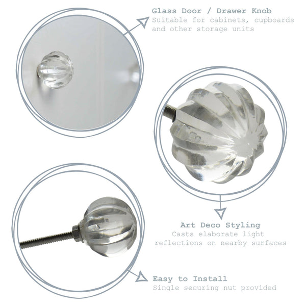 Nicola Spring Round Glass Door Knob