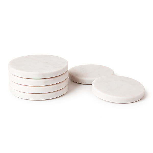 nicola spring Round Marble Coasters - Pack of Six