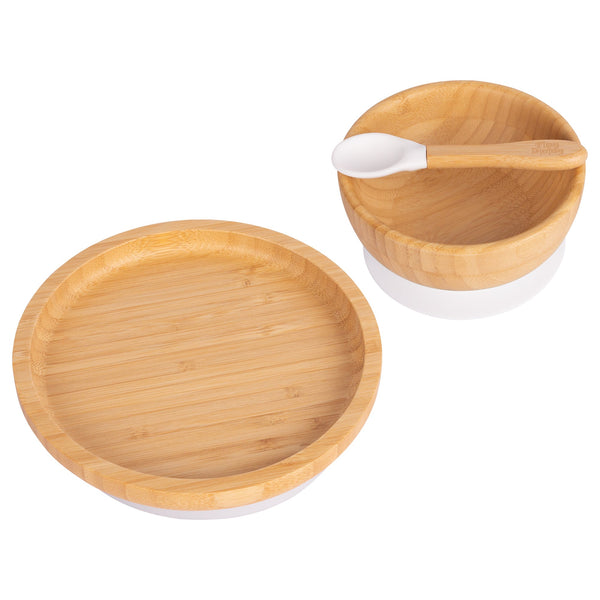 nicola spring Round Open Bamboo Suction Dinner Set
