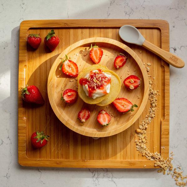 Nicola Spring Round Open Bamboo Suction Plate