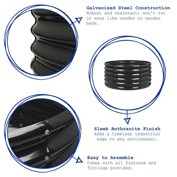 Nicola Spring Round Raised Garden Bed - 120cm X 45cm