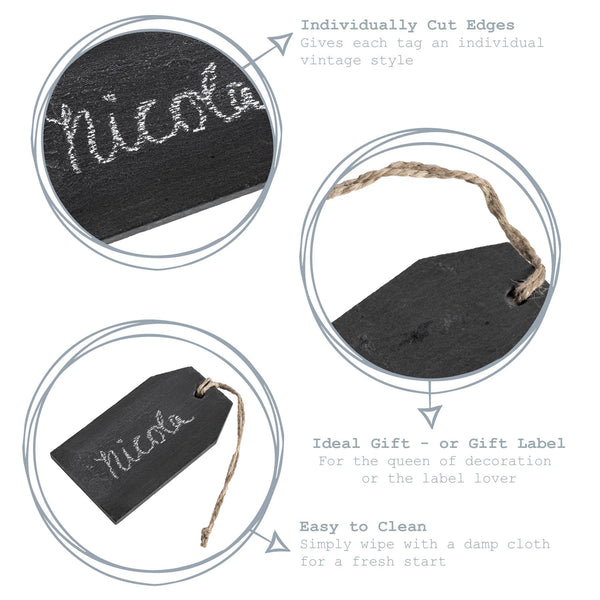 Nicola Spring Slate Hanging Tags - Pack Of Six