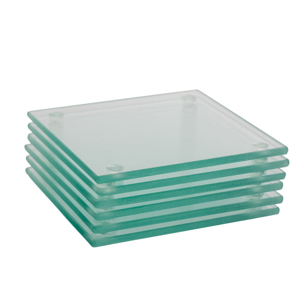 nicola spring Square Glass Coasters - Pack of Six