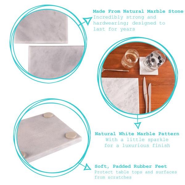 Nicola Spring Square Marble Coasters - Pack Of Six