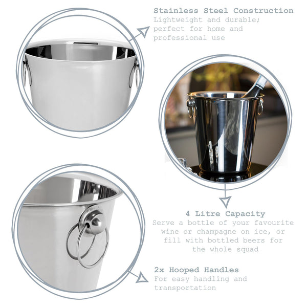 Nicola Spring Stainless Steel Ice Bucket